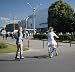Two Girls Are Roller-skating and Riding a Bicycle - 36