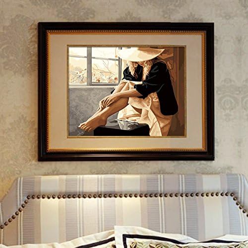 Sakura Diy Oil Painting Paint By Number Kit Elegant Lady Art painting for Home Decoration Art Diy By yourself 16*20inch