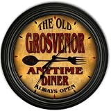 Grosvenor 's Family Diner Black Cascading Pub Style Wall Clock