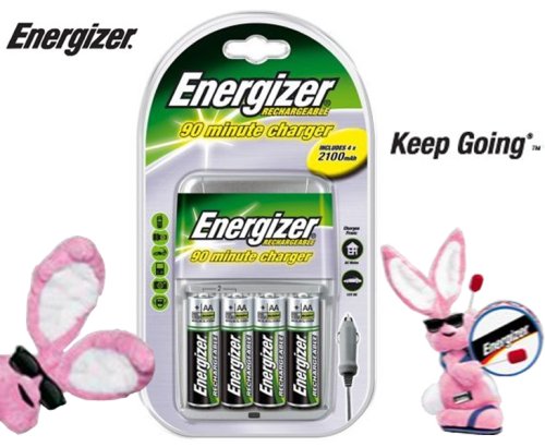 Childrens Toyshop  Electronics : Energizer 90 Minute Charger for AA & AAA Batteries - Includes free In Car Charger and 4 x AA Batteries.