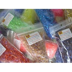 N.E.W. (NUCLEE-R EMISSION WING) - FLY TYING MATERIALS - 20 PACK COLLECTION - ALL 20 UVA Light Reflecting IRIDESCENT & HOLOGRAPHIC COLORS