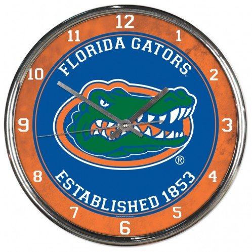 NCAA Florida Gators Chrome Clock, 12