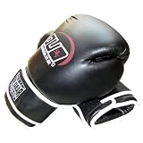 10oz BLACK DUO A/L Muay Thai Kickboxing Boxing Gloves