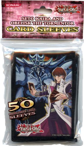 Konami Official Card Supplies YUGIOH Card Sleeves Seto Kaiba Obelisk 50 Count On Sale