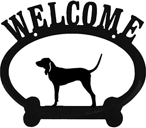 Bluetick Coonhound Metal Welcome Sign