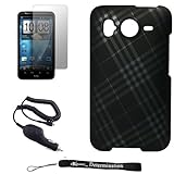 Black Smooth with Silver Plaid Design Cover / 2 Piece Snap On Crystal Prote ....