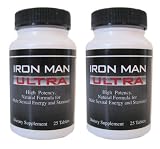 IRON MAN ULTRA (2 Bottles) – Maximum Strength Male Enhancement Stamina Pills. Achieve ROCK HARD Erections and Eliminate Premature Ejaculation