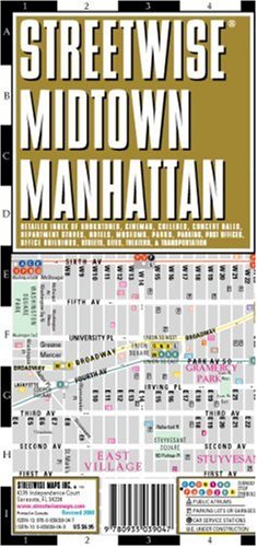 Streetwise Midtown Manhattan Map   Laminated City Street Map of Midtown Manhattan  NY   Folding pocket size travel map with integrated subway lines & stations