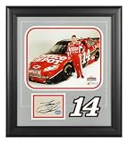 Tony Stewart - 2009 Press - Framed 8x10 Photograph with Autographed Card and Laser Cut Logo
