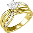 14K Yellow Gold Diamond Engagement Ring Semimount - 0.16 Ct. - DOES NOT INCLUDE CENTER STONE