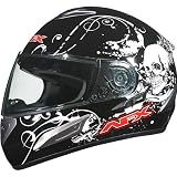AFX FX-100 Sun Shield Helmet , Size: XL, Color: Black, Style: Skull 01014346