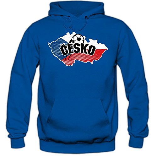 Tschechien EM 2016 #1 Hoody | Fußball | Herren | Trikot | Nationalmannschaft, Farbe:Blau (Royalblue F421);Größe:M