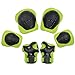 Sports Protective Gear Safety Pad Safeguard (Knee Elbow Wrist) Support Pad Set Equipment for Kids Roller Bicycle BMX Bike Skateboard Protector Guards Pads,(Green)