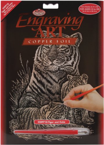 Royal & LangnickelCopper Foil Engraving Art Kit 8"X10" - Tiger & Cubs