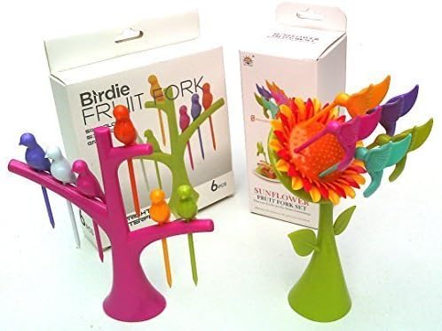Guangzhou Toys! Tree Fruit Fork Set (6 Birdie) and Sunflower Fruit Fork Set (5 Hummingbird)