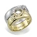 18k White And Yellow Gold Female Insignia Diamond Combination Ring Set, Size 9