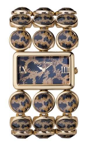 Betsey Johnson Women's  Heart Of Gold Collection Leopard Print Watch #BJ4133