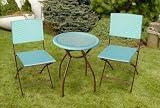 Wicker Bistro Set - Aqua Blue
