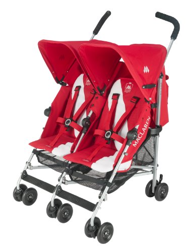 umbrella-stroller-Maclaren Twin Triumph Stroller, Scarlet/Silver
