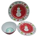 Snowman Melamine Dinnerware Set of 12