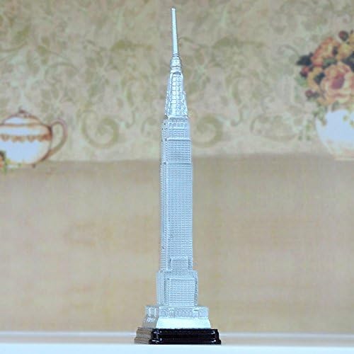 Resin/ Polyresin New York Skyscraper Empire State Building for Collection Silver White Color