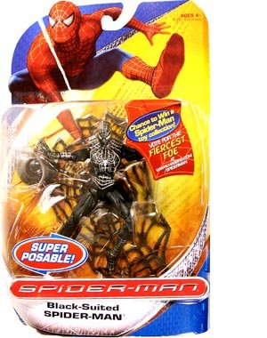 51%2BcgH3H4IL Spiderman Classic Trilogy Heroes Action Figures   Black Suited Spiderman