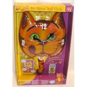 Mr Meow Mix Animated Cat Kitchen Wall Clock