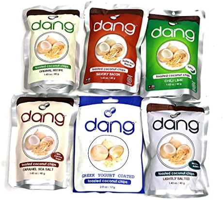 New! Dang Toasted Coconut Chips Variety Sampler Box, 6 (SIX) Flavors (1.43 Oz, Pack of 6) Non-GMO, Gluten Free, All Natural Snack (By Snack Hero)