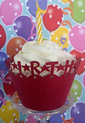 Red Cupcake Wraps- Birthday Party Cupcakes Decorations - Great Superman, Spiderman, Cars, Mickey Minnie Mouse Birthday Cupcake Liners Decoration