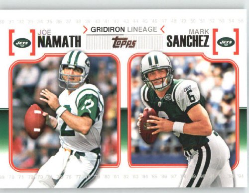 2010 Topps Gridiron Lineage #GLNS Joe Namath / Mark Sanchez - New York Jets (Football Cards)