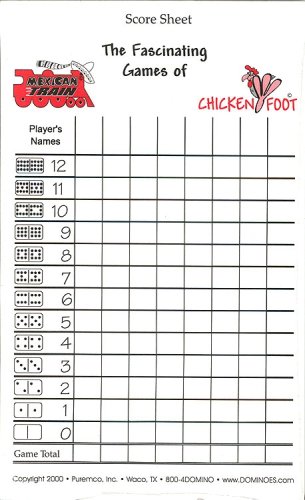 Mexican Train and Chickenfoot Score Pads