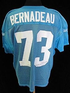 2009 Carolina Panthers Mackenzy Bernadeau #73 Practice Used Panther Blue Jersey - NFL Game Used Jerseys