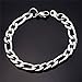 U7 Men Silver Wrist Link Stainless Steel 9MM Chunky Hip Hop Jewelry Figaro Chain Bracelet 8.3