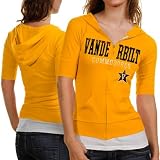 Vanderbilt Commodores Ladies Gold Everlast Short Sleeve Full Zip Hoodie Jacket