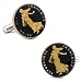 Hand Painted French 5 Cent Coin Cufflinks