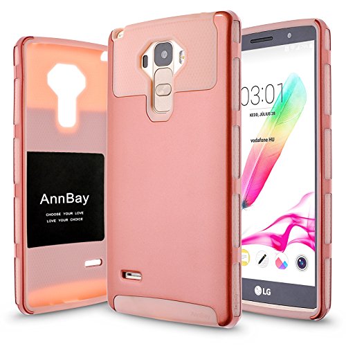 LG G Stylo/LG G4 Stylus (LS770) Case,AnnBay LG G4 Stylus 2in1 Hybrid Heavy Duty Case,Impact Resistant Shock-Absorption Case,Dual Layer Armor Full-Body Protective Case for LG G Stylo(Rose Gold)