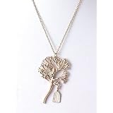 Golden Tree of Life Necklace with Bird and Cage Charms- Lead and Nickel Free