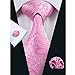 Hi-Tie Mens Stylish Paisley Tie Hanky Cufflinks set