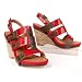 s.OLIVER Damen Sandalette, Keilabsatz, Decksohle Leder, campari  rot- dunkelbraun