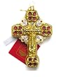 Religious Baptist Cross Polonaise Christmas Ornament Red & Gold #AP1775PR