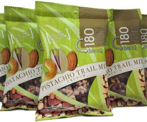 180 Snacks Pistachio Trail Mix Crunch - 3-ounce Pouches (Pack of 8)