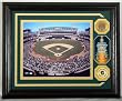 McAfee Coliseum Authenticated Infield Dirt Photomint with Gold Coin - Plaque - Oakland Athletics MLB