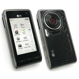 EMARTBUY LG KU990 / KU990i VIEWTY DIAMOND PATTERN GEL SKIN COVER/CASE SMOKE BLACK + SCREEN PROTECTOR