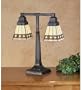 Meyda Tiffany 48204 2-Light Desk Lamp, Mahogany Bronze Finish with Stained