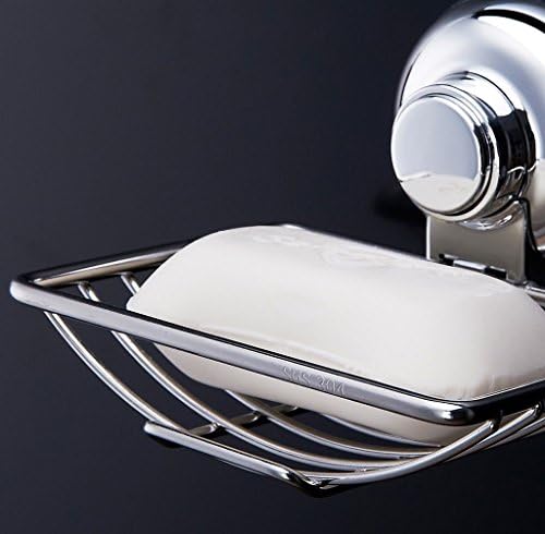 Suction Wall Soap Holder Bathroom Shower Cup Stainless Dish Basket Tray