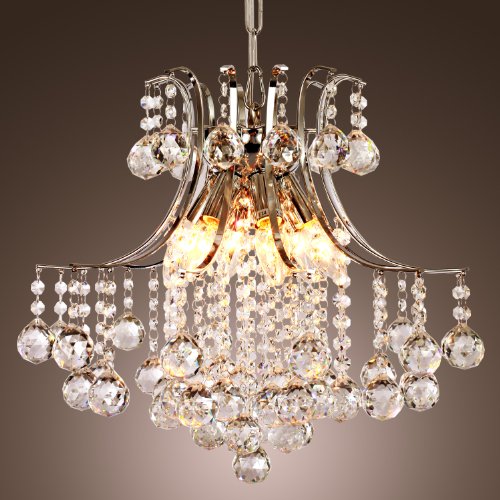 LightInTheBox® Modern Crystal Chandelier with 6 Lights, Pendant Modern Ceiling Light Fixture for Bedroom, Living Room