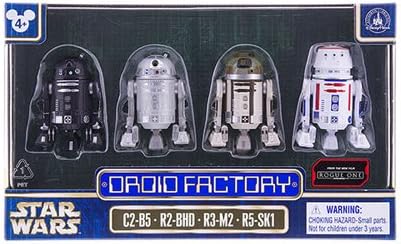 Star Wars The Force Awakens Rogue One Droid Factory Figures 4-Pack (C2-B5, R2-BHD, R3-M2 & R5-SK1) Disney Parks Authentic Original Exclusive