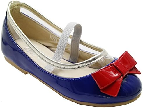 Chickarl Two Tone Colorblock Cap Toe Mary Jane Slip On Ballet Flats -12.5 (Toddler/Little Kid)