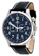 Adee Kaye #AK201-M Men's Aeromaster Leather Strap Oversized Chronograph Watch