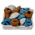 Twelve Shells in Basket Figurine Set